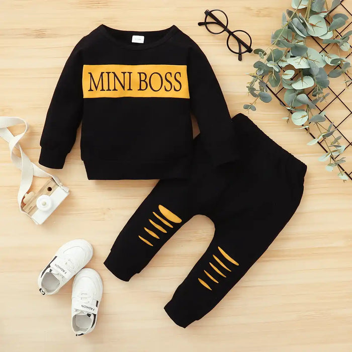 5 Baby Boy Mini Boss Sets Black