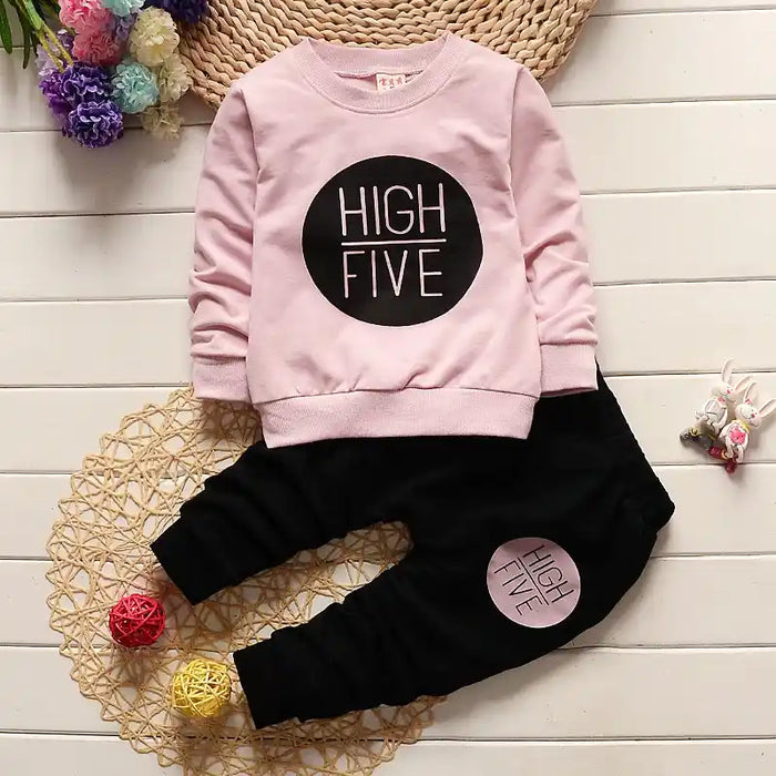 FINAL SALE-2pcs Baby Long-sleeve Cotton Unisex Retro Letter Baby's Sets