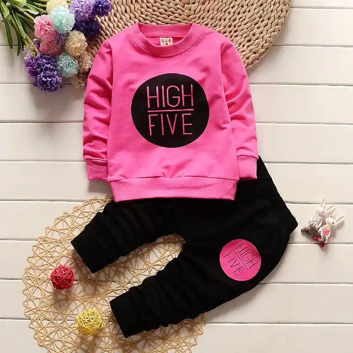 FINAL SALE-2pcs Baby Long-sleeve Cotton Unisex Retro Letter Baby's Sets